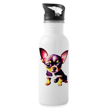 Chien Chihuahua Dog Propriétaire Chihuahua Puppy Dogs - Gourde avec paille intégrée - blanc - Droite