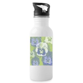 Stiefmütterchen 1 - Trinkflasche mit integriertem Trinkhalm - Weiß - Rechts