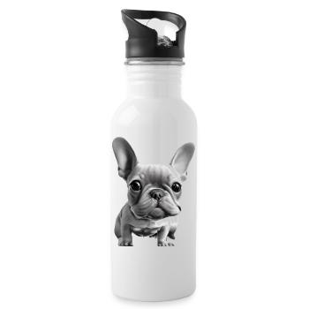 Chiens Chien Bouledogue Français Chien Propriétaire Chien - Gourde avec paille intégrée - blanc - Droite