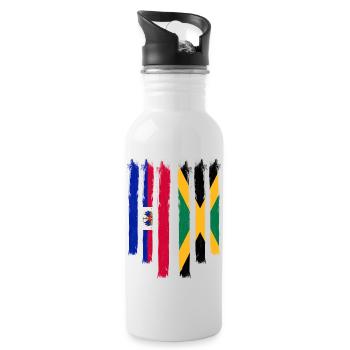 Haiti Haitianer Jamaika Kombination I Geschenk - Trinkflasche mit integriertem Trinkhalm - Weiß - Rechts
