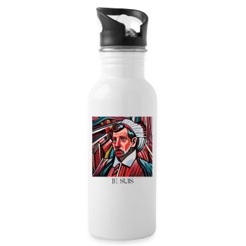 Mr. JE SUIS DEUX - Trinkflasche mit integriertem Trinkhalm - Weiß - Rechts