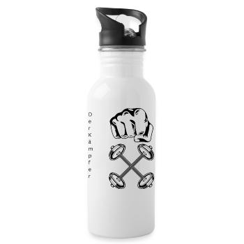 Der Kämpfer 2 - Trinkflasche mit integriertem Trinkhalm - Weiß - Rechts