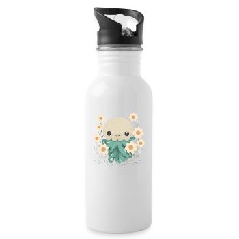 Affectionate Tentacles 4 - Water bottle with straw - white - Right
