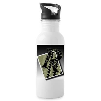 R Buchstaben Design R - Trinkflasche mit integriertem Trinkhalm - Weiß - Rechts