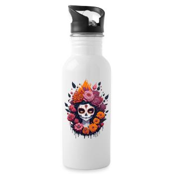 La Catrina 8 - Gourde avec paille intégrée - blanc - Droite