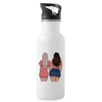 Best friend - Water bottle with straw - white - Right