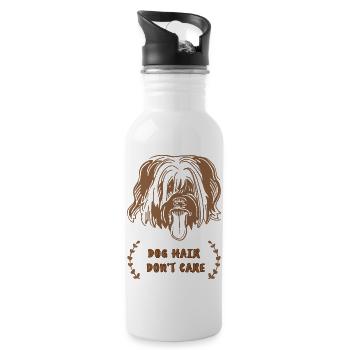 Hundehaaren ist das egal - Trinkflasche mit integriertem Trinkhalm - Weiß - Rechts