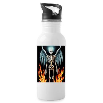 Even skeletons have wings - Water bottle with straw - white - Right