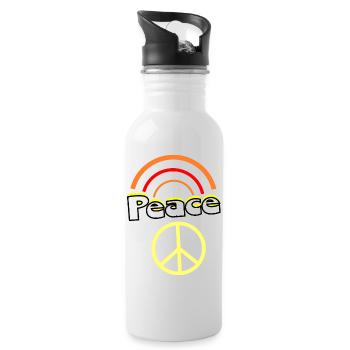 70s Pattern - Water bottle with straw - white - Right