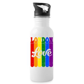 Embrace the Rainbow: London Pride Love! - Water bottle with straw - white - Right