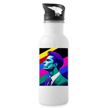 Stand with Pride - Trinkflasche mit integriertem Trinkhalm - Weiß - Rechts