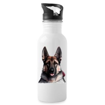 Propriétaire de chiot berger allemand - Gourde avec paille intégrée - blanc - Droite