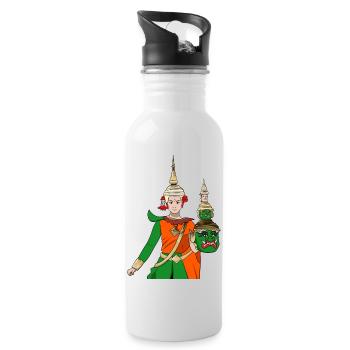 Cambodia Tradition Dance Khmer Apsara I Gift - Water bottle with straw - white - Right