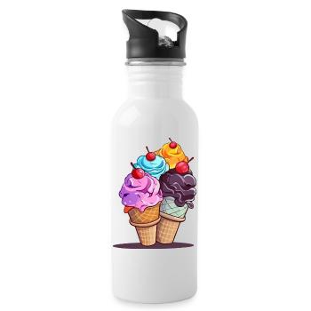 Ice cream cones - Water bottle with straw - white - Right