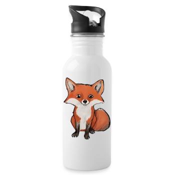 Kleine Fuchs - Trinkflasche mit integriertem Trinkhalm - Weiß - Rechts