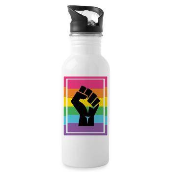 LGBT Pride Month - Pride Lives Matter - Trinkflasche mit integriertem Trinkhalm - Weiß - Rechts