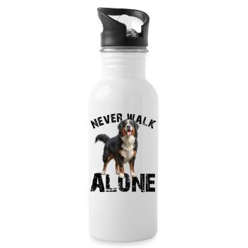 Berner Sennenhund - Trinkflasche mit integriertem Trinkhalm - Weiß - Rechts