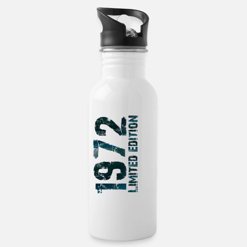 1972 - Trinkflasche mit integriertem Trinkhalm - Weiß