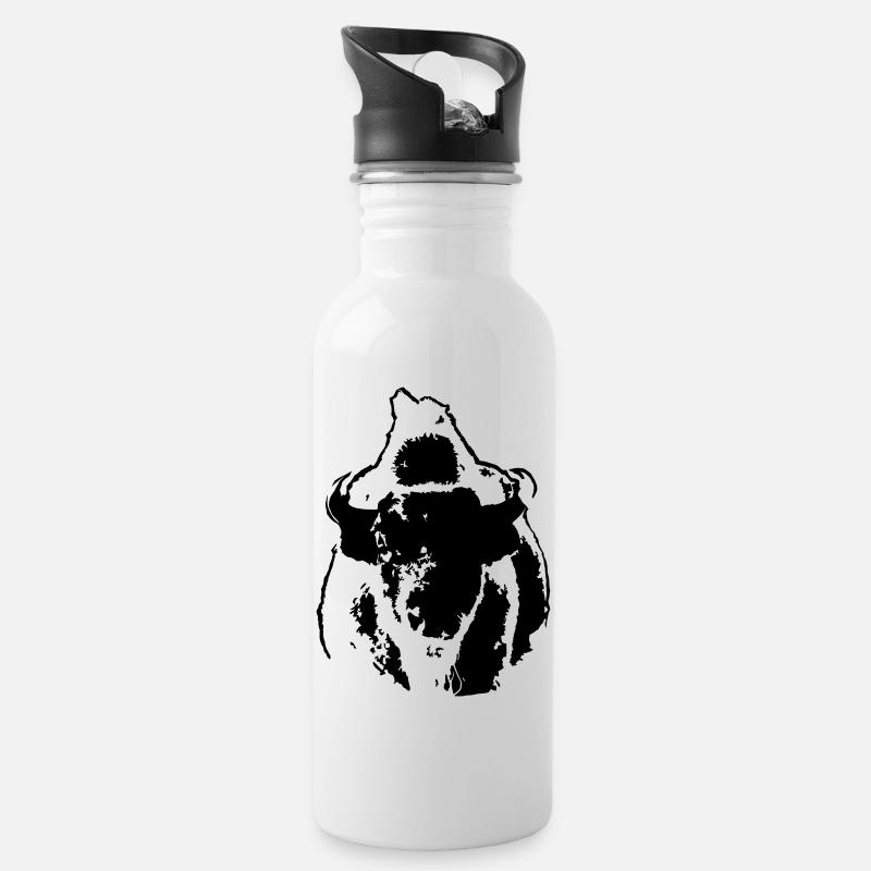 BÜFFEL - Trinkflasche mit integriertem Trinkhalm - Weiß
