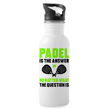 Padel No Matter What - Water bottle with straw - white - Right