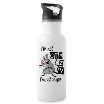 Je ne suis pas fou, je suis juste unique - Gourde avec paille intégrée - blanc - Droite