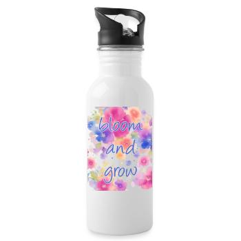 bloom and grow - Water bottle with straw - white - Right