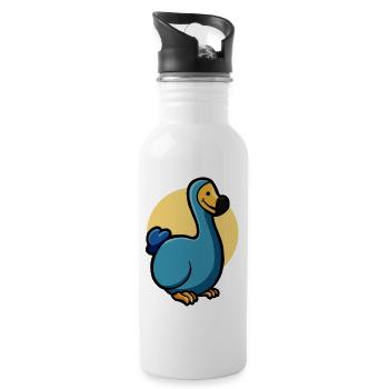 Hugadino dodo, oiseau primitif, éteint - Gourde avec paille intégrée - blanc - Droite