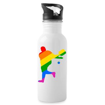 LGBTQIA+ Pickleball - Water bottle with straw - white - Right