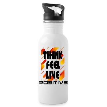 think feel live positive v2 - Gourde avec paille intégrée - blanc - Droite