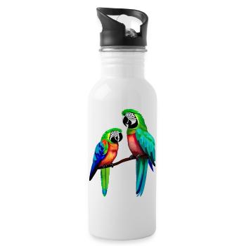 Budgie Bird Cockatiel Bird Propriétaire - Gourde avec paille intégrée - blanc - Droite