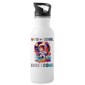 Watch out school - here I come / Astronaut boy - Water bottle with straw - white - Right