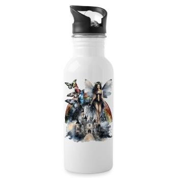 Fairytale collage - Water bottle with straw - white - Right