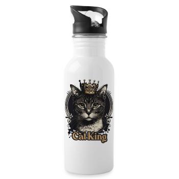 Roi des chats - Gourde avec paille intégrée - blanc - Droite