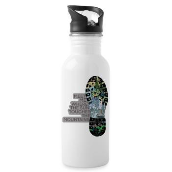 Mountain walks - Water bottle with straw - white - Right