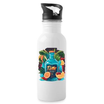 Graffiti - Trinkflasche mit integriertem Trinkhalm - Weiß - Rechts