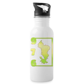 T SHIRT 976 MAYOTTE - Water bottle with straw - white - Right