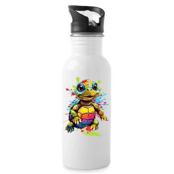 Tortue - Gourde avec paille intégrée - blanc - Droite
