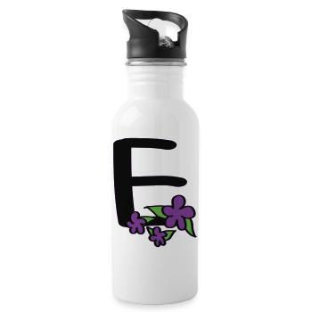 E as in energetically charged - Water bottle with straw - white - Right