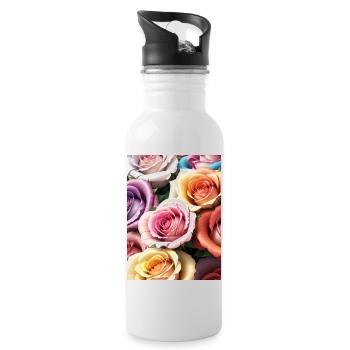 Floral 41 - Gourde avec paille intégrée - blanc - Droite