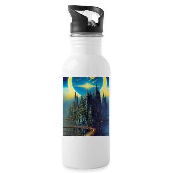Starry sky - Water bottle with straw - white - Right