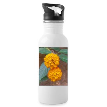 Lantana auch spanische Flagge Wandelröschen Lantana - Trinkflasche mit integriertem Trinkhalm - Weiß - Rechts