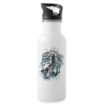 Dirt Trail Rider Splash - Trinkflasche mit integriertem Trinkhalm - Weiß - Rechts