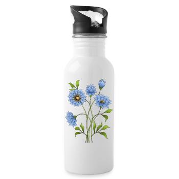 Fleur - Gourde avec paille intégrée - blanc - Droite