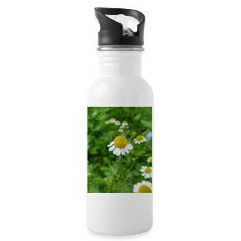 chamomile also kamilla (in german Echte Kamille) - Water bottle with straw - white - Right