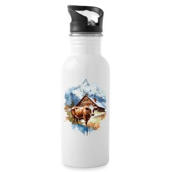 Zermatt, Matterhorn, Matterhorn mountain, hiker - Water bottle with straw - white - Right
