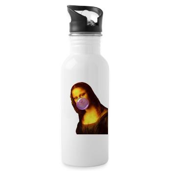 Mona Lisa Kaugummi Bubble - Trinkflasche mit integriertem Trinkhalm - Weiß - Rechts