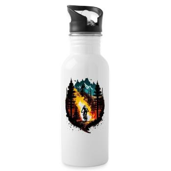 Mountain cyclist - Water bottle with straw - white - Right