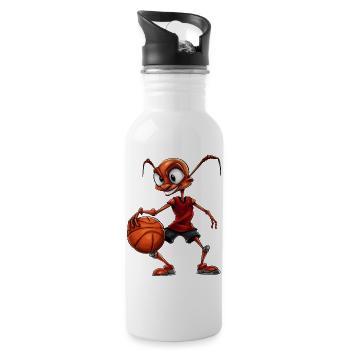 Fourmi de basket-ball - Gourde avec paille intégrée - blanc - Droite