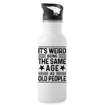 It's weird being the same age as old people - Water bottle with straw - white - Right