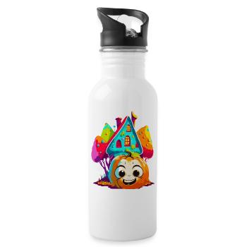 Halloween Pumpkin - Water bottle with straw - white - Right
